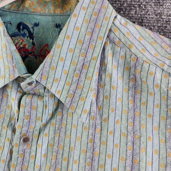 Robert Graham Men Multicolor Striped Geometric Long Sleeve Button Up Shirt ~Med - Picture 5 of 16